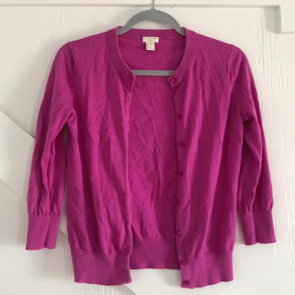 J.Crew Dark Pink Clare cardigan S